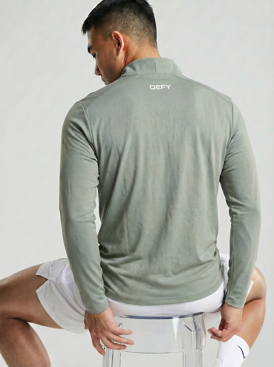 DEFY Half Zip Running Top – Sage Green