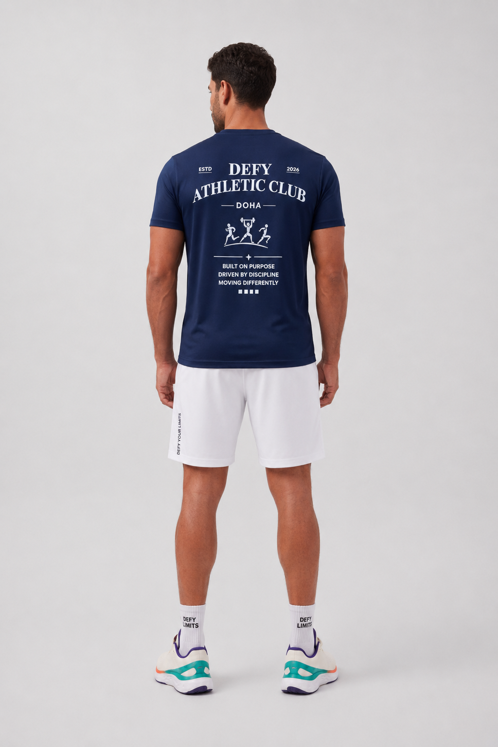 DEFY Men’s Athletic Club T-Shirt – Navy Blue