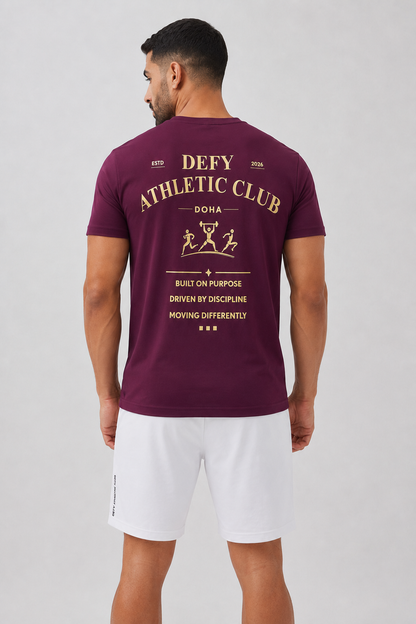 DEFY Men’s Athletic Club T-Shirt – Burgundy