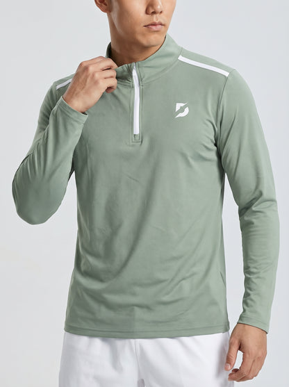 DEFY Half Zip Running Top – Sage Green