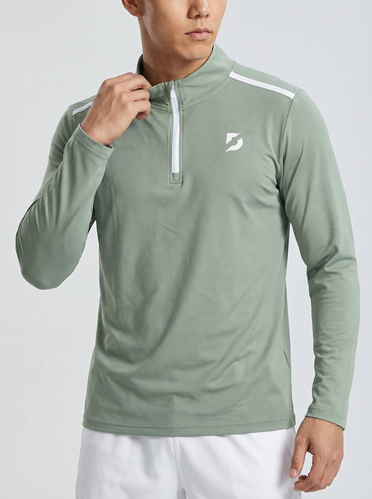 DEFY Half Zip Running Top – Sage Green