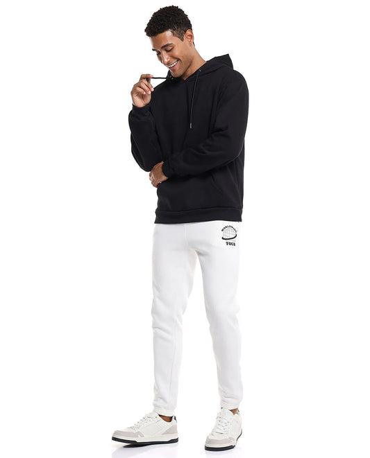 Print Detail Joggers with Drawstring Waist